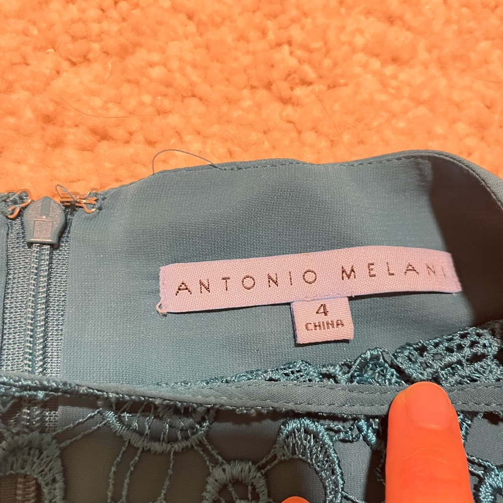 ANTONIO MELANI Teal Lace‎ Long Sleeve Dress - Picture 3 of 4